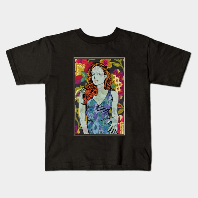 Hippie poster girl Kids T-Shirt by Soth Studio